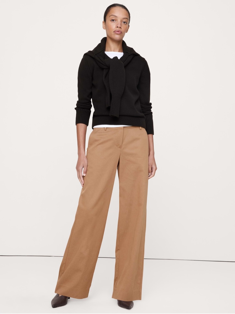 Banana Republic Everyday Wide Leg Tencel Cotton Pant